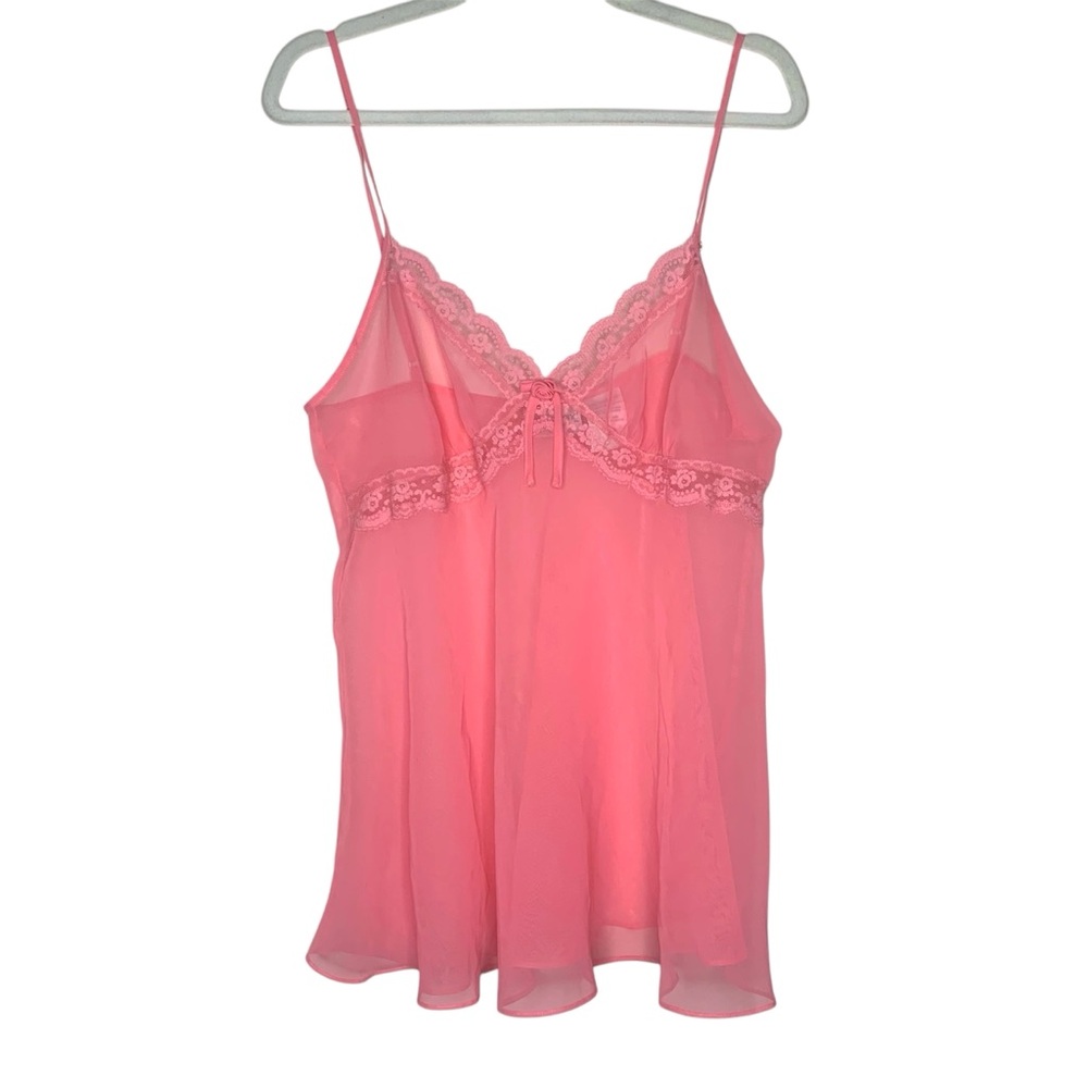 Kathy Ireland Pink Lingerie Set Women’s Sz Large Romantic Vintage Style Rosette